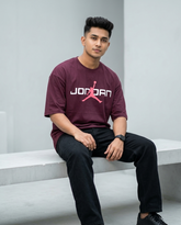 Premium Oversized Drop Shoulder Maroon Air Jordan