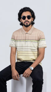 Men’s Premium Striped Polo T-Shirt – Imported Chinese Fabric