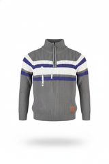 Baby Boy's & Girl's Short Zip Stripped Sweater