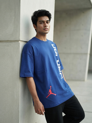 Premium Oversized Drop Shoulder Blue Air Jordan