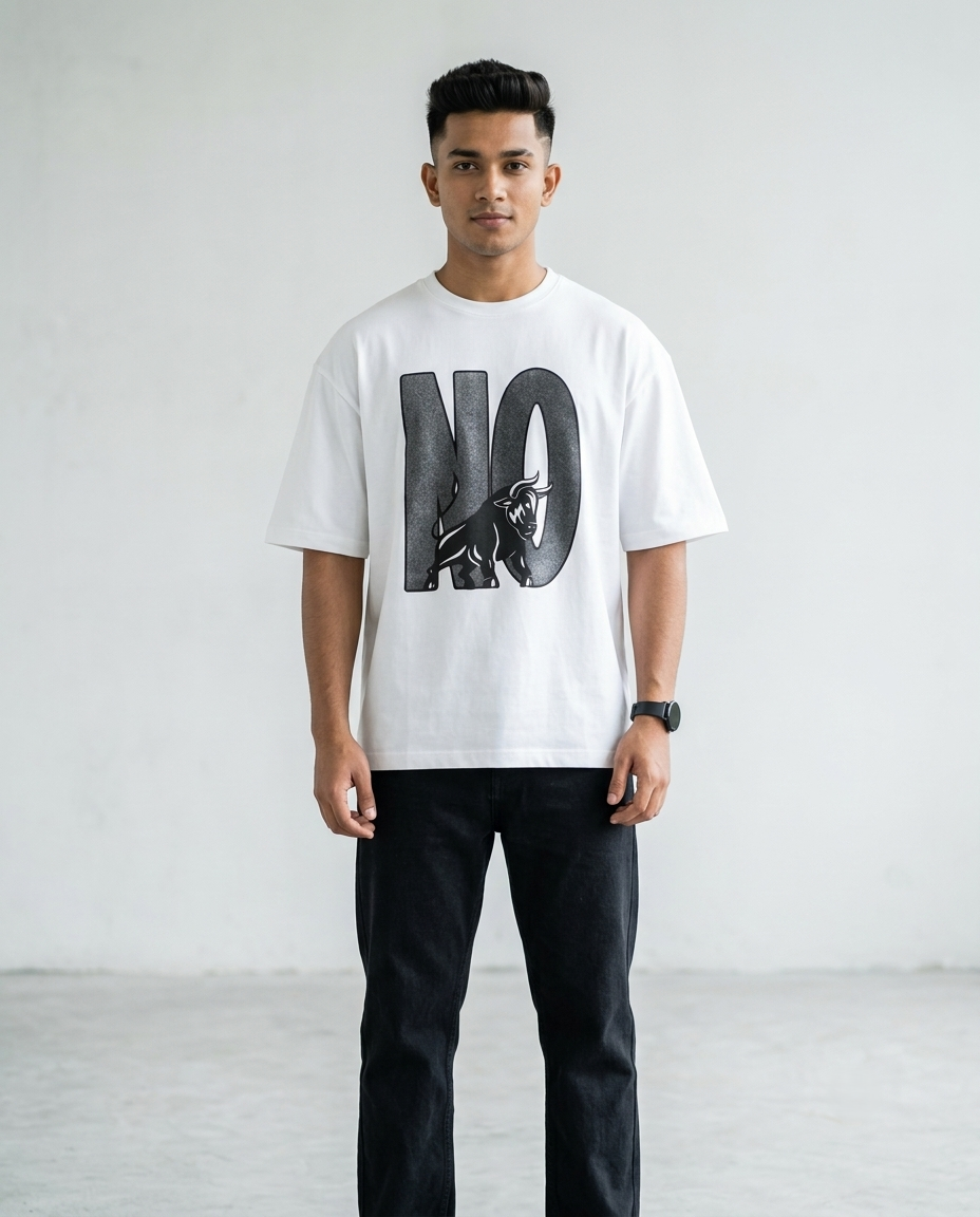 Premium Oversized Drop Shoulder White No