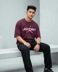 Premium Oversized Drop Shoulder Maroon Air Jordan