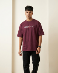 Premium Oversized Drop Shoulder Maroon Oppo