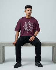 Premium Oversized Drop Shoulder Maroon Nike