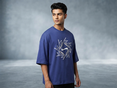 Premium Oversized Drop Shoulder Blue Nike