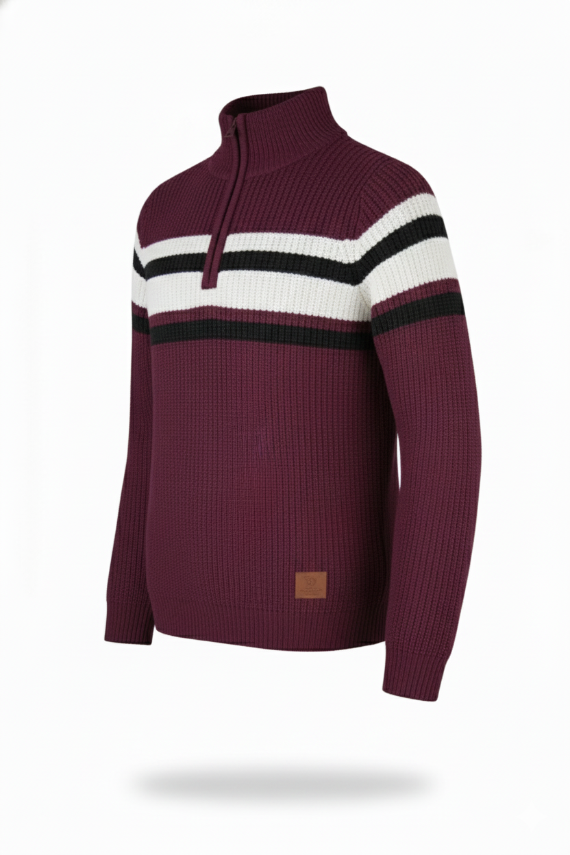 Baby Boy's & Girl's Short Zip Stripped Sweater