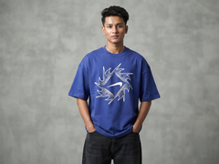 Premium Oversized Drop Shoulder Blue Nike