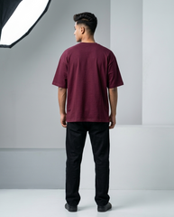 Premium Oversized Drop Shoulder Maroon Oppo