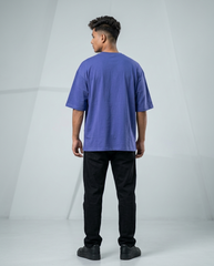 Premium Oversized Drop Shoulder Blue Solid