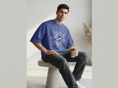 Premium Oversized Drop Shoulder Blue Nike