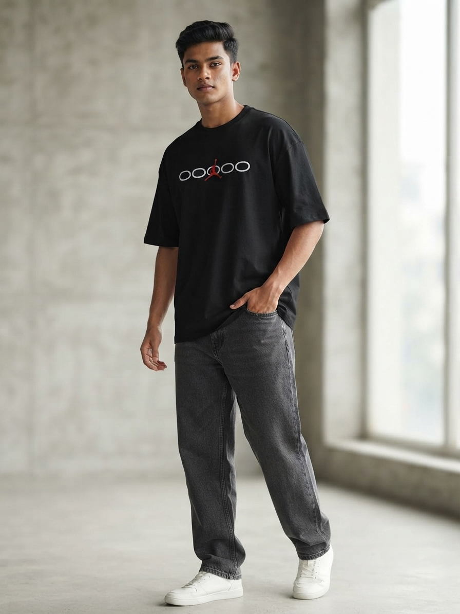 Premium Oversized Drop Shoulder Oppo Black