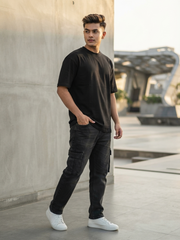 Premium Oversized Drop Shoulder Solid Black