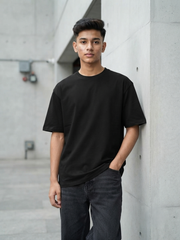 Premium Oversized Drop Shoulder Solid Black