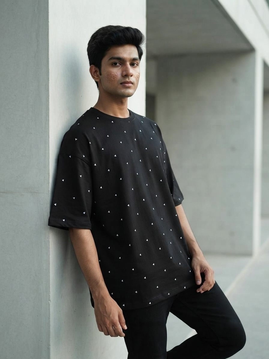 Premium Oversized Drop Shoulder Black Star