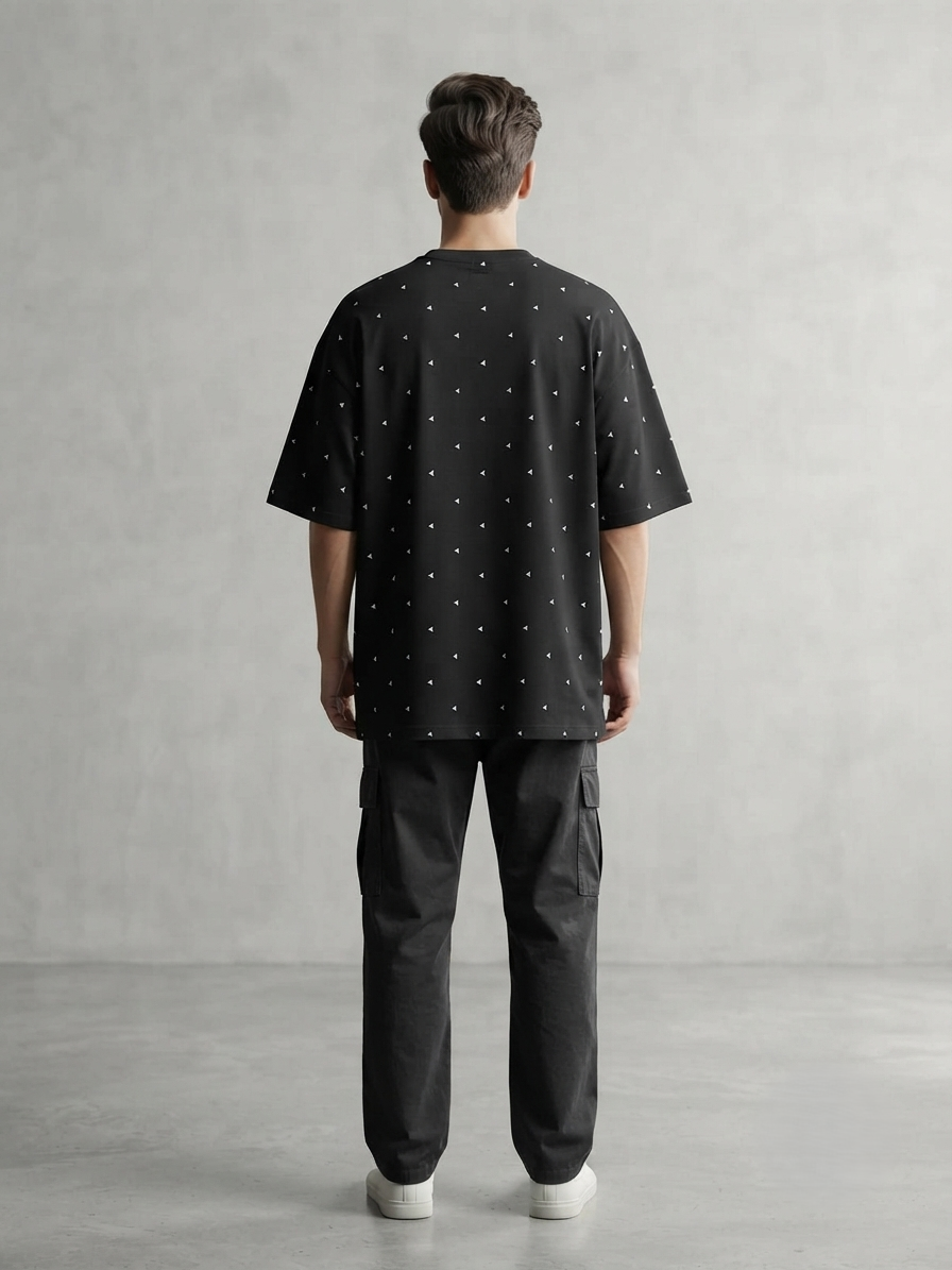 Premium Oversized Drop Shoulder Black Star