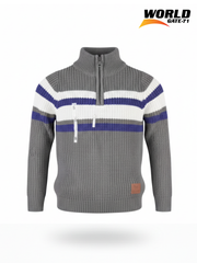 Baby Boy's & Girl's Short Zip Stripped Sweater