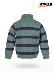 Baby Boy's & Girl's Short Zip Stripped Sweater