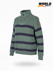 Baby Boy's & Girl's Short Zip Stripped Sweater